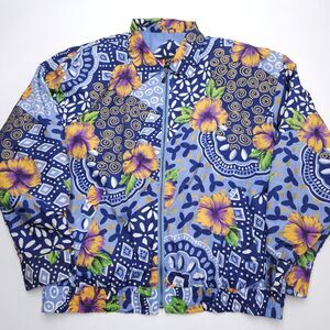 Vintage Andy Johns Golden Girls Floral Windbreaker Hibiscus Flowers 80s 90s Y2K